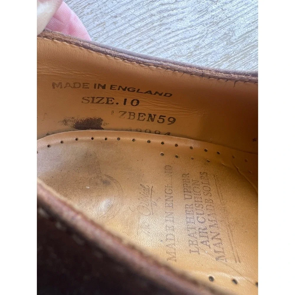 Dr Martens 7BEN59 Brown‎ Leather Oxford Shoes Made in England Mens 10 Lug Sole